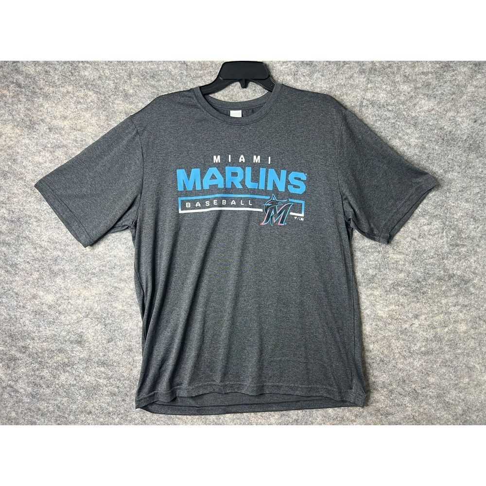 Miami Marlins Shirt Mens Adult Large Fanatics Gray Lightweight MLB Baseball